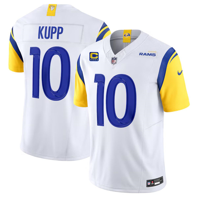 Personalized Men’s Los Angeles Rams #10 Cooper Kupp White 2024 F.U.S.E With 4-Star C Patch Untouchable Limited Alternate Stitched Jersey