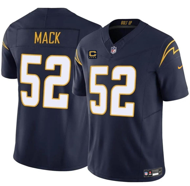 Personalized Men’s Los Angeles Chargers #52 Khalil Mack Navy 2024 F.U.S.E. With 4-Star C Patch Untouchable Limited Stitched Jersey