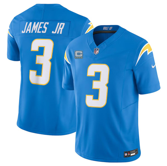 Personalized Men’s Los Angeles Chargers #3 Derwin James Jr. Blue 2024 F.U.S.E. With 4-Star C Patch Untouchable Limited Stitched Jersey