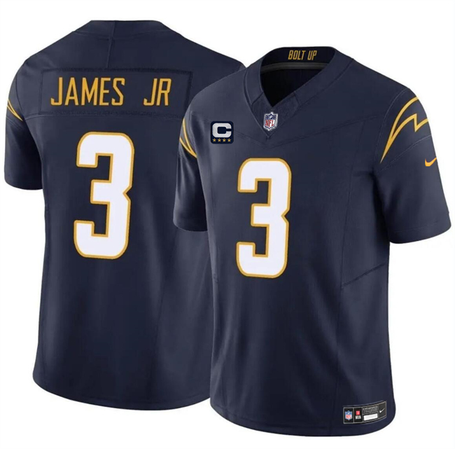 Personalized Men’s Los Angeles Chargers #3 Derwin James Jr. Navy 2024 F.U.S.E. With 4-Star C Patch Untouchable Limited Stitched Jersey