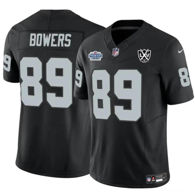 Personalized Men’s Las Vegas Raiders #89 Brock Bowers Black 2024 F.U.S.E 65th Anniversary Patch Stitched Football Jersey