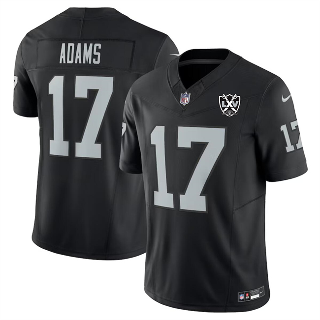 Personalized Men’s Las Vegas Raiders #17 Davante Adams Black 2024 F.U.S.E 65th Anniversary Patch Stitched Football Jersey