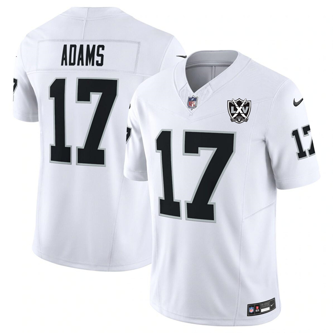Personalized Men’s Las Vegas Raiders #17 Davante Adams White 2024 F.U.S.E 65th Anniversary Patch Stitched Football Jersey
