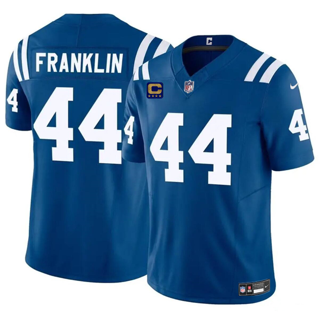 Personalized Men’s Indianapolis Colts #44 Zaire Franklin Blue 2024 F.U.S.E. With 4-Star C Patch Limited Stitched Football Jersey
