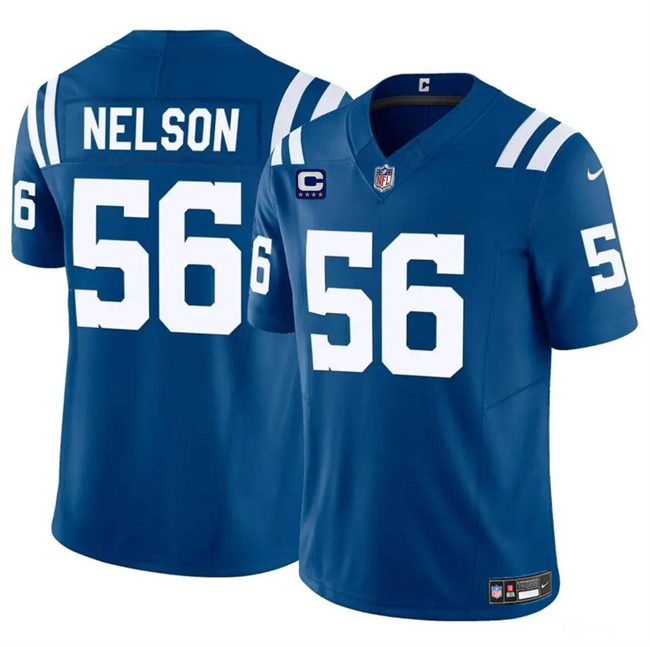 Personalized Men’s Indianapolis Colts #56 Quenton Nelson Blue 2024 F.U.S.E. With 4-Star C Patch Limited Stitched Football Jersey