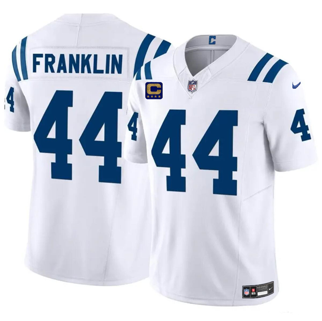 Personalized Men’s Indianapolis Colts #44 Zaire Franklin White 2024 F.U.S.E. With 4-Star C Patch Limited Stitched Football Jersey