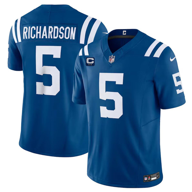 Personalized Men’s Indianapolis Colts #5 Anthony Richardson Blue 2024 F.U.S.E. With 2-Star C Patch Limited Stitched Football Jersey