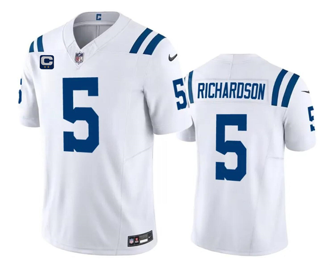 Personalized Men’s Indianapolis Colts #5 Anthony Richardson White 2024 F.U.S.E. With 2-Star C Patch Limited Stitched Football Jersey