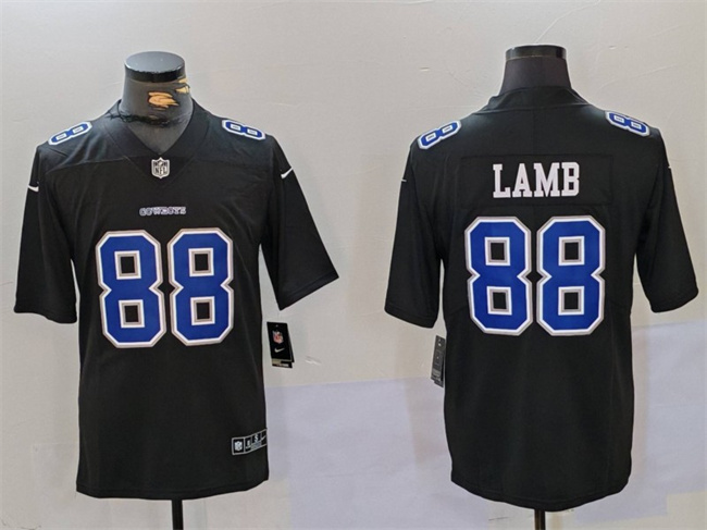 Personalized Men’s Dallas Cowboys #88 CeeDee Lamb Black Throwback Untouchable Limited Stitched Football Jersey