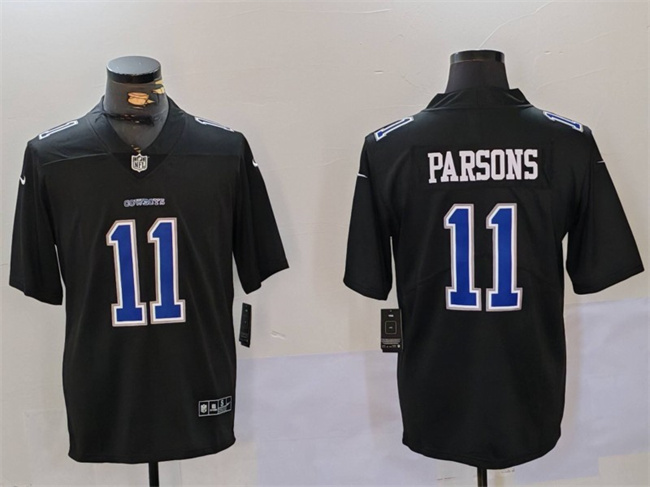 Personalized Men’s Dallas Cowboys #11 Micah Parsons Black Throwback Untouchable Limited Stitched Football Jersey