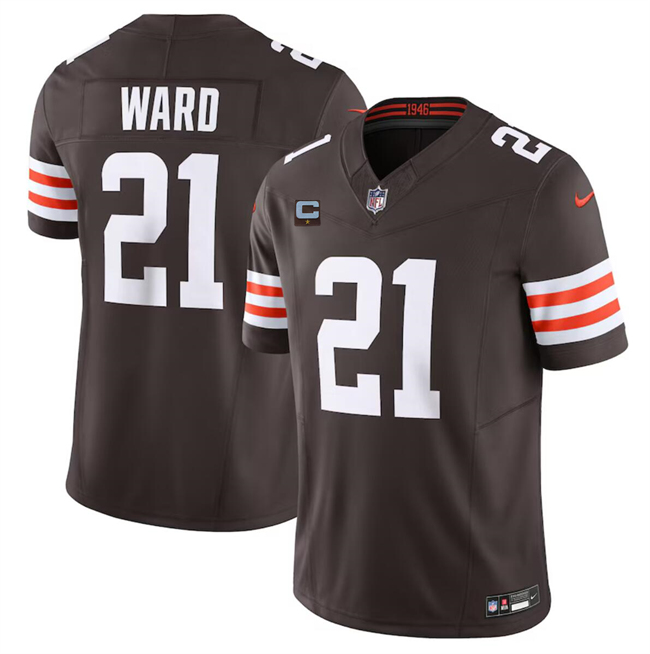 Personalized Men’s Cleveland Browns #21 Denzel Ward Brown 2024 F.U.S.E. With 1-Star C Patch Untouchable Limited Stitched Jersey