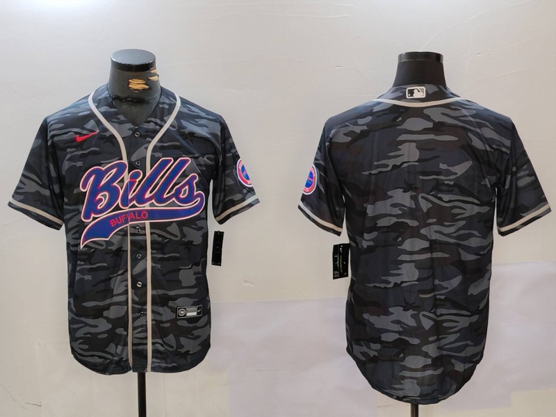Personalized Men’s Buffalo Bills blank Camo Team Cool Base Stitched Baseball Jersey
