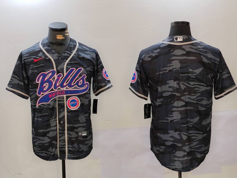 Personalized Men’s Buffalo Bills blank Camo Team Cool Base Stitched Baseball Jerseys