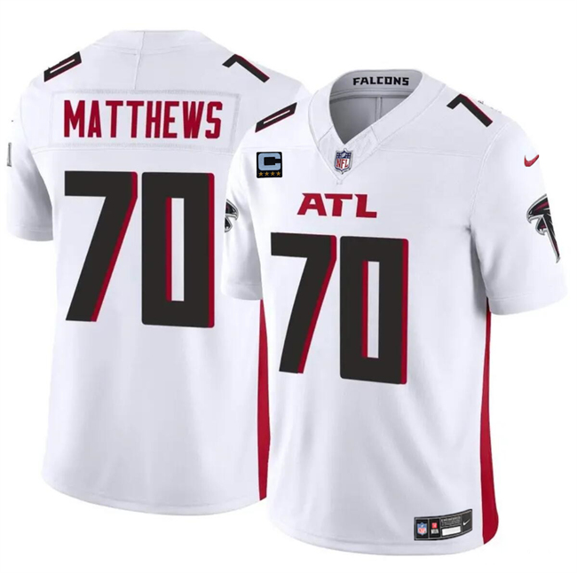 Personalized Men’s Atlanta Falcons #70 Jake Matthews White 2024 F.U.S.E With 4-Star C Patch Untouchable Limited Stitched Football Jersey