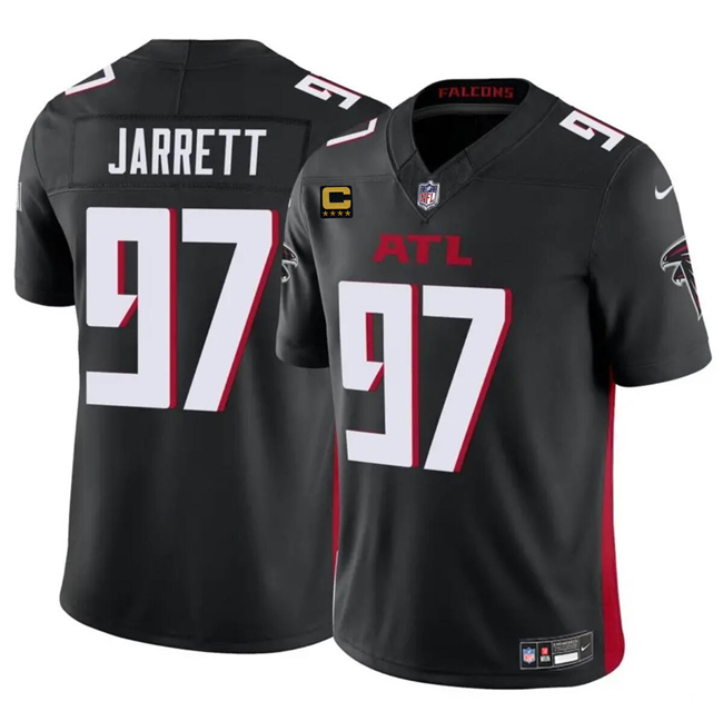 Personalized Men’s Atlanta Falcons #97 Grady Jarrett Black 2024 F.U.S.E With 4-Star C Patch Untouchable Limited Stitched Football Jersey