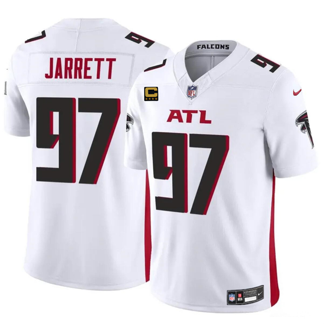 Personalized Men’s Atlanta Falcons #97 Grady Jarrett White 2024 F.U.S.E With 4-Star C Patch Untouchable Limited Stitched Football Jersey