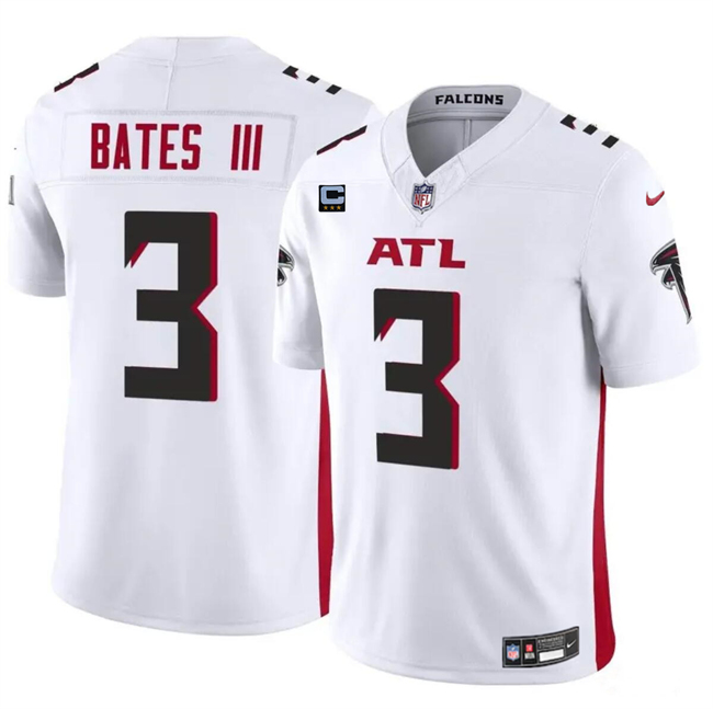 Personalized Men’s Atlanta Falcons #3 Jessie Bates III White 2024 F.U.S.E With 3-Star C Patch Untouchable Limited Stitched Football Jersey