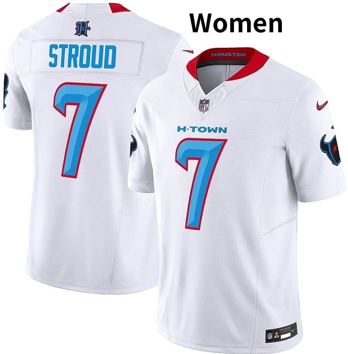 Personalized Women Houston Texans Active Player White 2024 F.U.S.E. Limited Stitched Jersey
