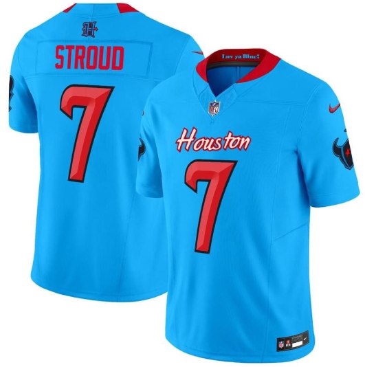 Personalized Men’s Houston Texans #7 C.J. Stroud Blue 2024 F.U.S.E. Limited Stitched Jersey