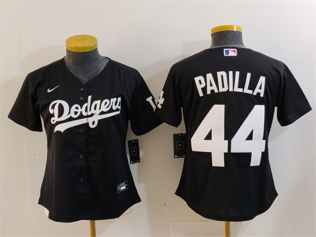 Personalized Women’s Los Angeles Dodgers #44 Vicente Padilla Black Stitched Jersey(Run Small)
