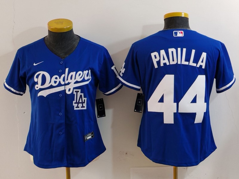 Personalized Women’s Los Angeles Dodgers #44 Vicente Padilla Blue Stitched Jersey(Run Small)