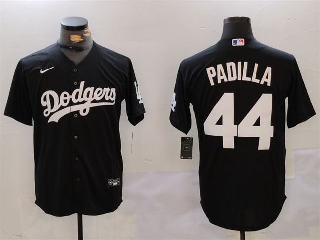 Personalized Men’s Los Angeles Dodgers #44 Vicente Padilla Black Cool Base Stitched Baseball Jersey