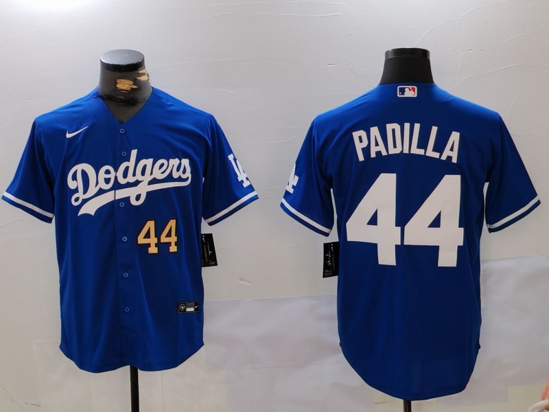 Personalized Men’s Los Angeles Dodgers #44 Vicente Padilla Blue Cool Base Stitched Baseball Jerseys