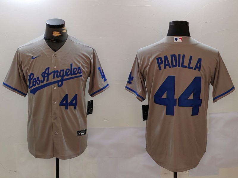 Personalized Men’s Los Angeles Dodgers #44 Vicente Padilla Grey Cool Base Stitched Baseball Jerseys