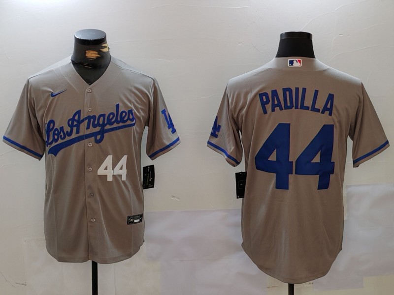 Personalized Men’s Los Angeles Dodgers #44 Vicente Padilla Grey Cool Base Stitched Baseball Jerseys