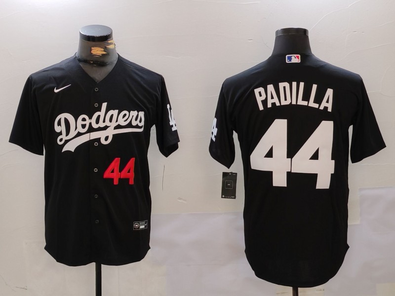 Personalized Men’s Los Angeles Dodgers #44 Vicente Padilla Black Cool Base Stitched Baseball Jerseys