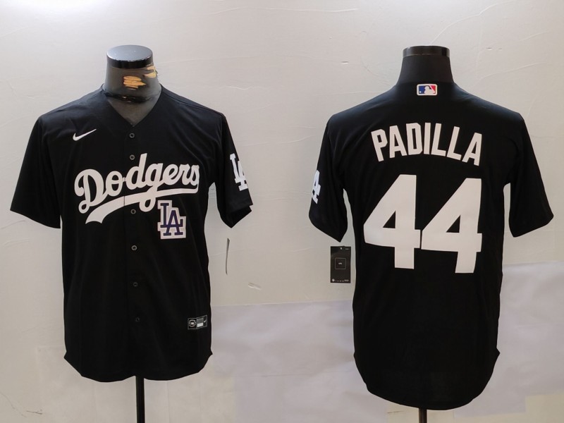 Personalized Men’s Los Angeles Dodgers #44 Vicente Padilla Black Cool Base Stitched Baseball Jerseys