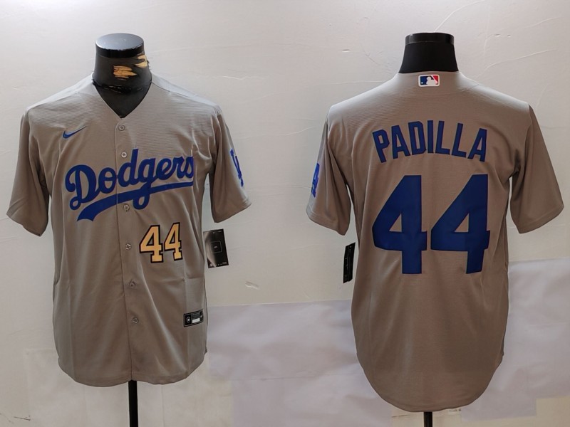 Personalized Men’s Los Angeles Dodgers #44 Vicente Padilla Grey Cool Base Stitched Baseball Jerseys