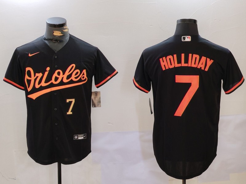 Personalized Men’s Baltimore Orioles #7 Jackson Holliday Black Cool Base Stitched Baseball Jerseys