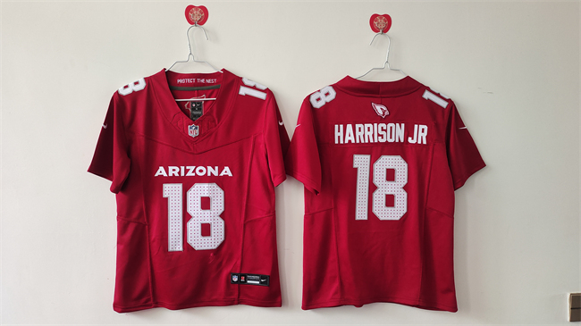 Personalized Women’s Arizona Cardinals #18 Marvin Harrison Jr Red 2024 F.U.S.E Stitched Jersey(Run Small)