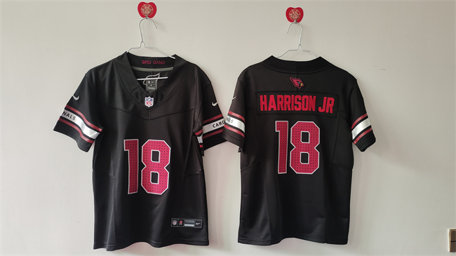 Personalized Women’s Arizona Cardinals #18 Marvin Harrison Jr Black 2024 F.U.S.E Stitched Jersey(Run Small)