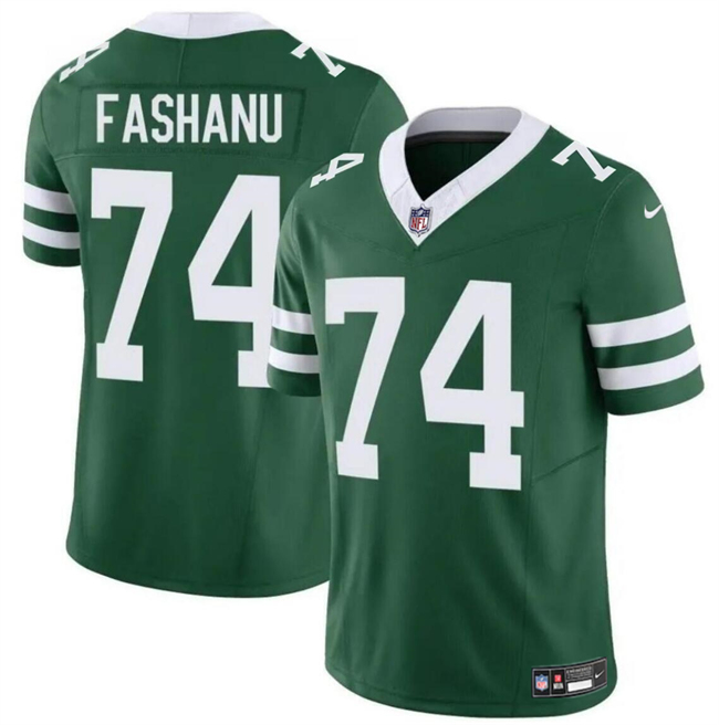 Personalized Men’s New York Jets #74 Olu Fashanu Green 2024 F.U.S.E Throwback Limited Stitched Jersey