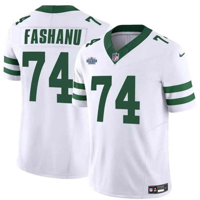 Personalized Men’s New York Jets #74 Olu Fashanu White 2024 F.U.S.E. With Draft Patch Limited Stitched Jersey