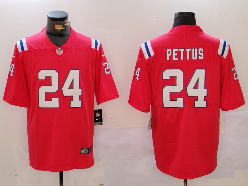 Personalized Men’s New England Patriots #24 Dell Pettus Red Limited Stitched Football Jersey