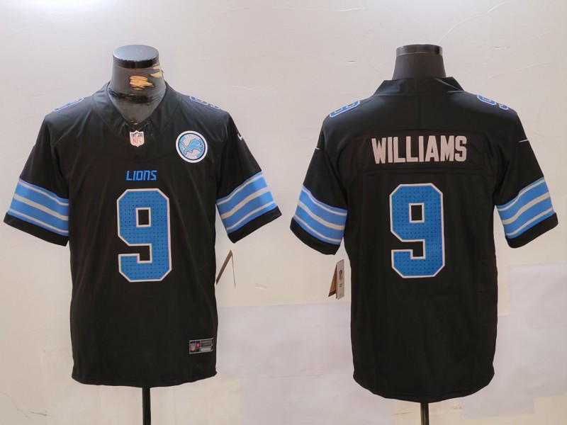 Personalized Men’s Detroit Lions #9 Jameson Williams Black 2024 F.U.S.E. 2nd Alternate With Patch Limited Stitched Jersey