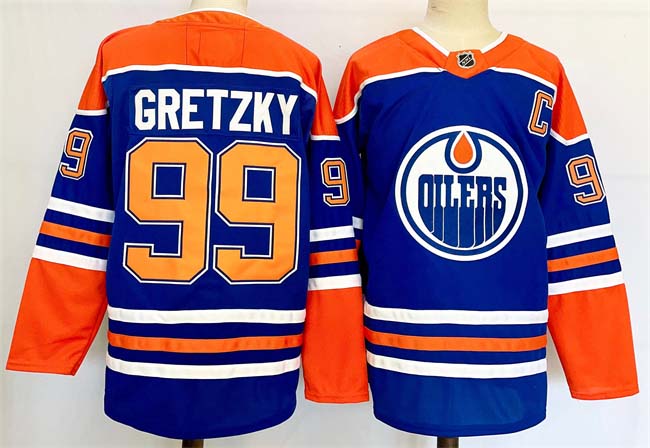 Personalized Men’s Edmonton Oilers #99 Wayne Gretzky Royal 2024-25 Stitched Jersey