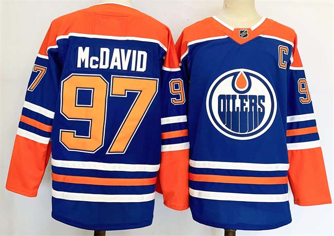 Personalized Men’s Edmonton Oilers #97 Connor McDavid Royal 2024-25 Stitched Jersey