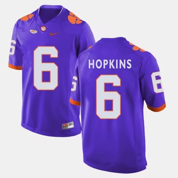 Personalized Men’s Clemson Tigers #6 DeAndre Hopkins Purple Stitched Football Jersey
