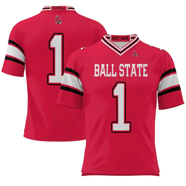 Personalized Men’s Ball State Cardinals #1 Cardinal Stitched Football Jersey