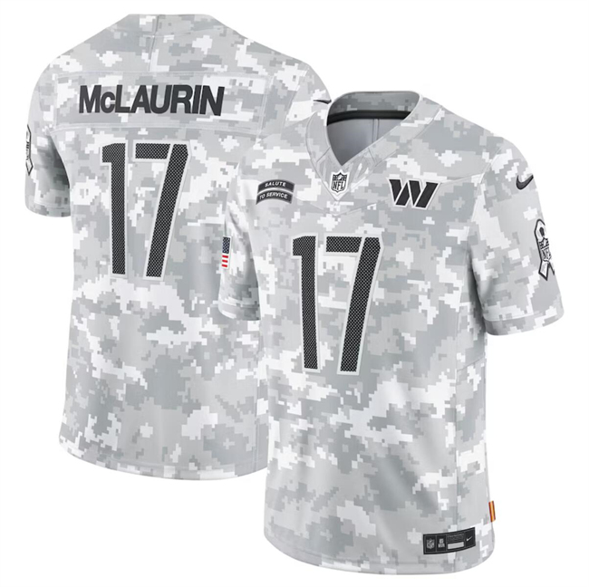 Personalized Men’s Washington Commanders #17 Terry McLaurin 2024 Arctic Camo Salute To Service Limited Stitched Football Jersey
