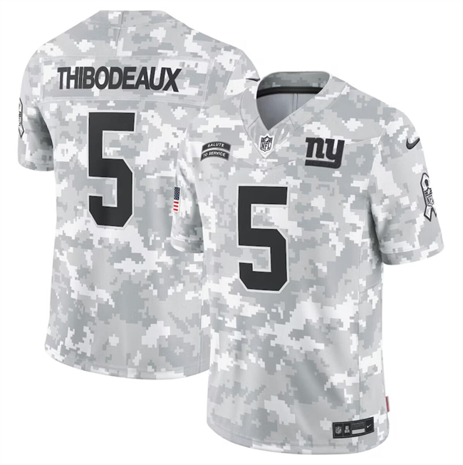Personalized Men’s New York Giants #5 Kayvon Thibodeaux 2024 Arctic Camo Salute To Service Limited Stitched Football Jersey