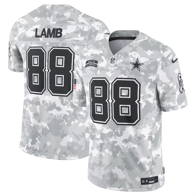 Personalized Men’s Dallas Cowboys #88 CeeDee Lamb 2024 Arctic Camo Salute To Service Limited Stitched Football Jersey