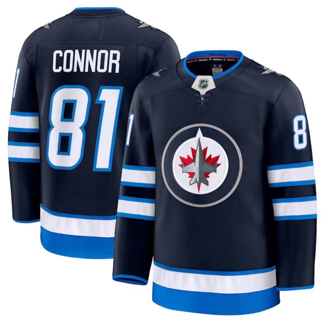 Personalized Men’s Winnipeg Jets Active Player Navy 2024-25 Home Stitched Hockey Jersey