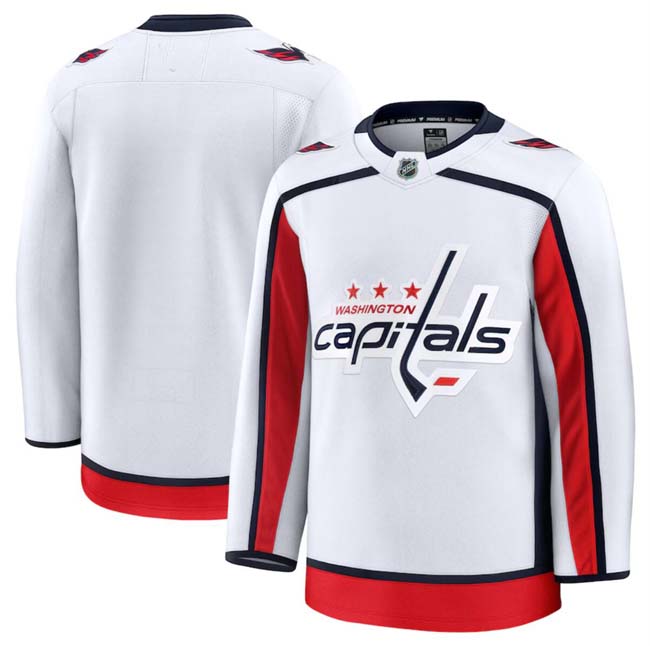 Personalized Men’s Washington Capitals Blank White 2024-25 Away Stitched Hockey Jersey