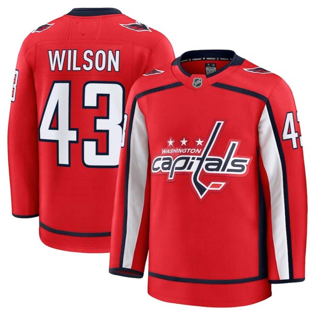 Personalized Men’s Washington Capitals #43 Tom Wilson Red 2024-25 Home Stitched Hockey Jersey