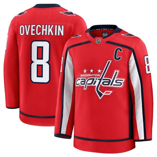 Personalized Men’s Washington Capitals Active Player Red 2024-25 Home Stitched Hockey Jersey